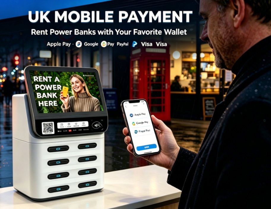UK payment system, UK shared power bank integrated with local mobile payment